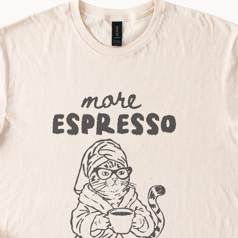 More Espresso Less Depresso Cat Graphic Tee Cozy Vibes